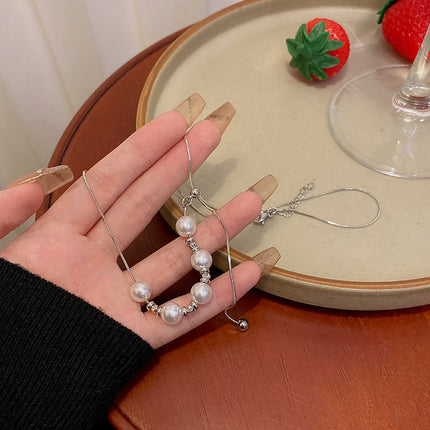 Long Fringe Pearl Necklaces Sweater Clavicle Chain - FASHION SHEGOODS LLC