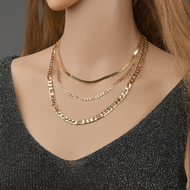 Multilayered Snake Chain Choker Necklace Jewelry - FASHION SHEGOODS LLC