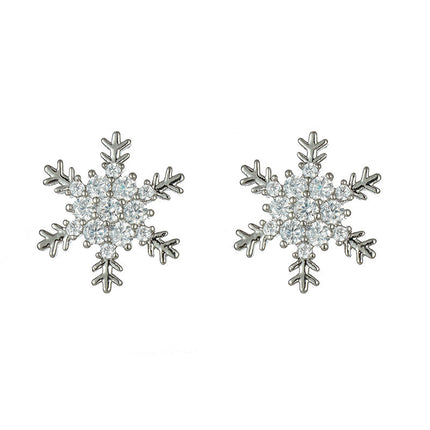 Full Rhinestone Snowflake Earring