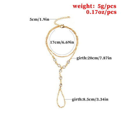 BlingBling Zircon Stone Finger Chain Bracelet