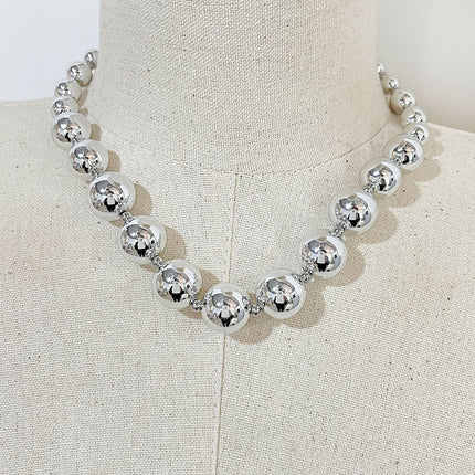 Chunky Big Ball Beads Chain Choker Necklace