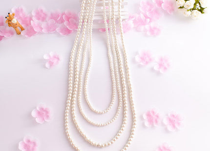 Retro Choker Necklace Multi-Layered Baroque Beaded Imitation Pearl