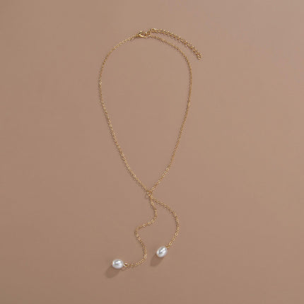 Pearl Long Chain Tassel Necklace