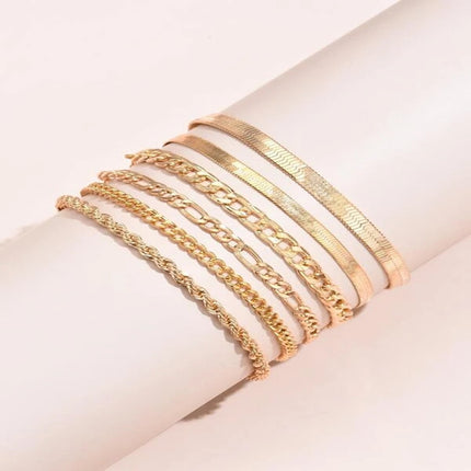 Cuban Chain Hip Hop Bracelet Set