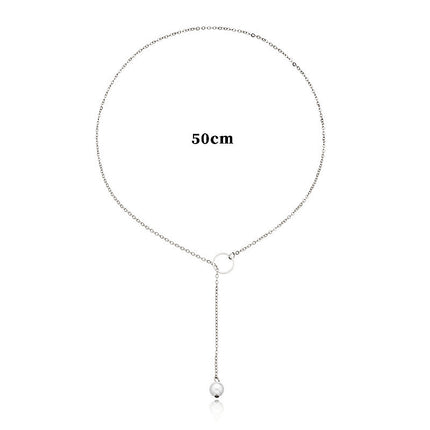 Chain Pearl Pendant Necklace