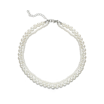Baroque Handmade Beaded Jewelry Artificial Traditional Round Pearl Necklace