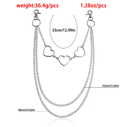 Hollow Heart Pendant Pocket Punk Chain Waist Chains