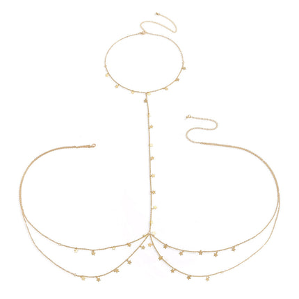 Sexy Multilayer Star Pendant Tassels Handmade Body Chain