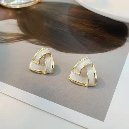 Geometric Triangle Stud Earrings - FASHION SHEGOODS LLC