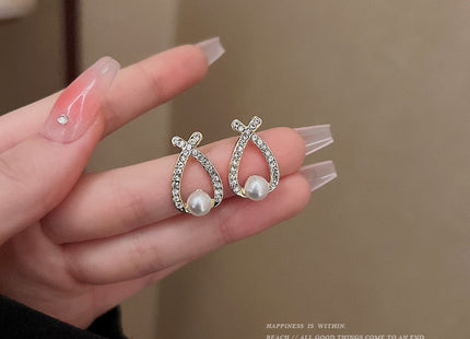 Elegant Cute Pearl Crystal Earrings