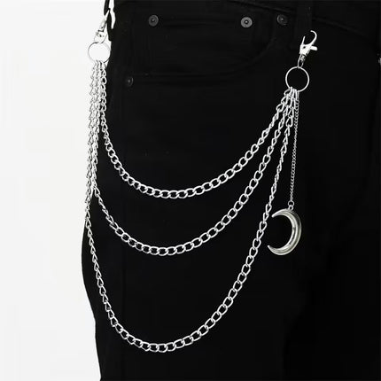 Jean Chain Belt Punk Metal Crescent Moon Geometric Chain Pants Chain