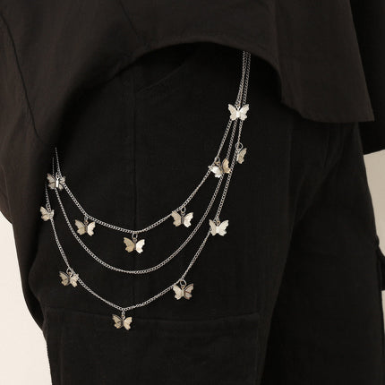 Butterfly Long Tassel Women Belt Body Chains Key Chains