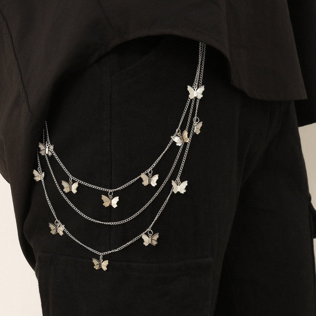 Butterfly Long Tassel Women Belt Body Chains Key Chains