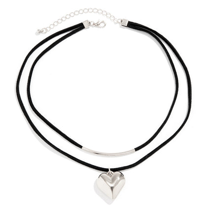 Double Layer Heart Pendant Necklace
