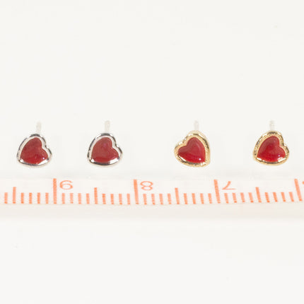 Enamel Heart Stud Earring