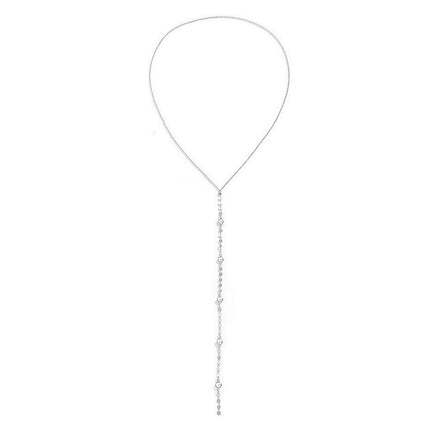 Round Beaded Tassel Chain Necklace