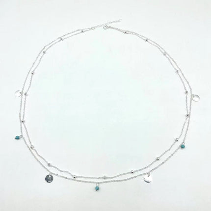 Holiday Turquoise Sequins Pendant Waist Chain