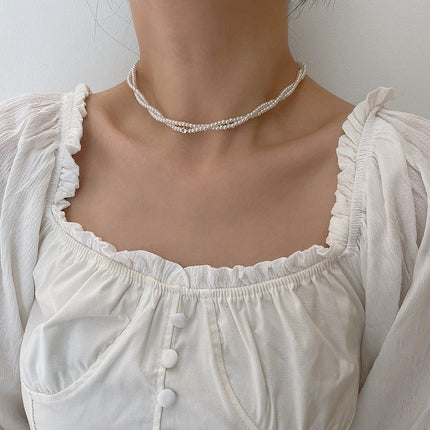 Fashion Double Layer Pearl Necklace for Women Jewelry