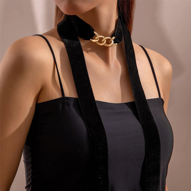 Long Lace-up Chain Necklace Jewelry