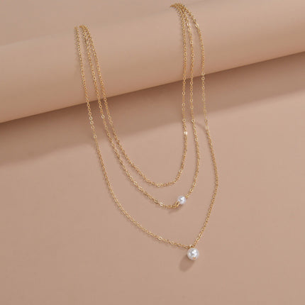 Beaded Three-layer Pearl Necklace