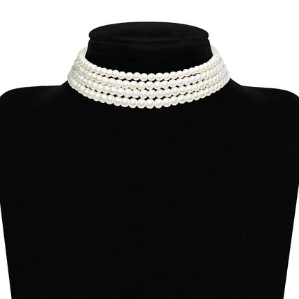 Layered Choker Pearl Necklaces Jewelry Set - FASHION SHEGOODS LLC