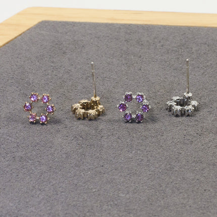 Cute cartoon flower stud earrings set