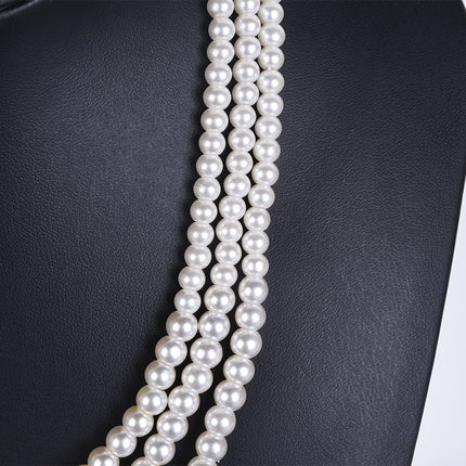 Multi-layer Glass Pearl Sweater Chain Long Necklace - FASHION SHEGOODS LLC