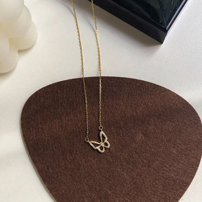 Crystal Butterfly Pendant Choker Necklaces