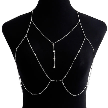 Sexy Body Chain Fashion Rhinestone Belly Party Beach Bra Chain