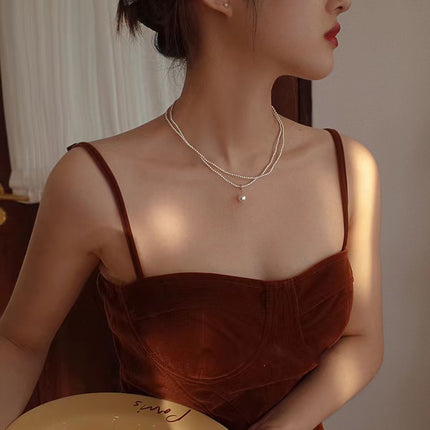 Choker Necklace for Women Double Layer Beads