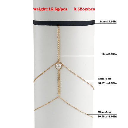 Summer Bohemian Pearl Multilayer Leg Chain Thigh Chain Body Jewelry