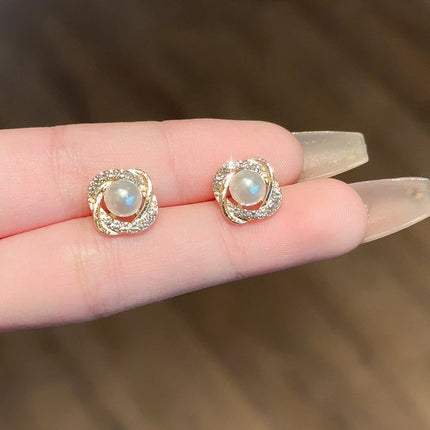 Geometric Square Round Stud Earrings - FASHION SHEGOODS LLC