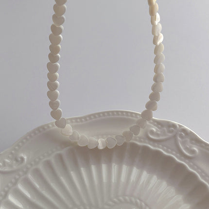 Nature Bead Heart Shell Necklace