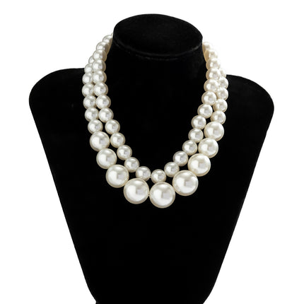 Exaggerated Chunky Big White Beads Choker Necklace