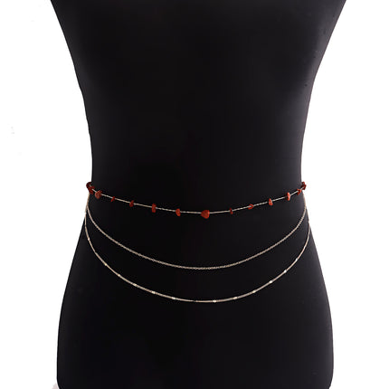 Waist Beads Belly Body Chain Double Layer Rhinestone Chain Jewelry