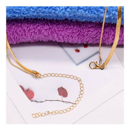 Double Layer Snake Chain Necklace - FASHION SHEGOODS LLC