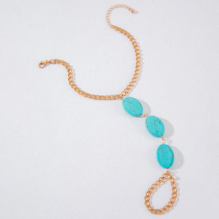 Summer Lady Beach Turquoise Chain Anklet Jewelry