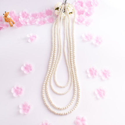 Retro Choker Necklace Multi-Layered Baroque Beaded Imitation Pearl