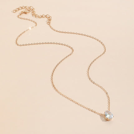 Waterdrop Zirconia Pendant Necklace