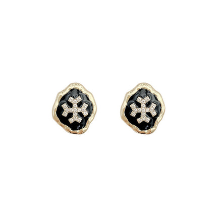 Irregular Round Snowflake Earrings for Women