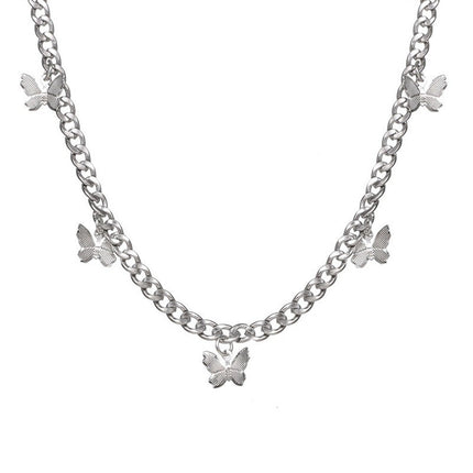 Alloy Metal Jewelry Butterfly Necklace