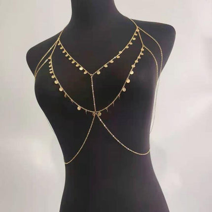 Women Sexy Bra Chain Jewelry Shiny Tassel Sequin