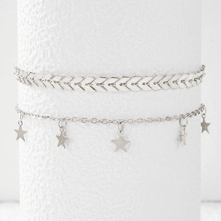 Layer Star Disc Beach Cuban Chain Foot Chain