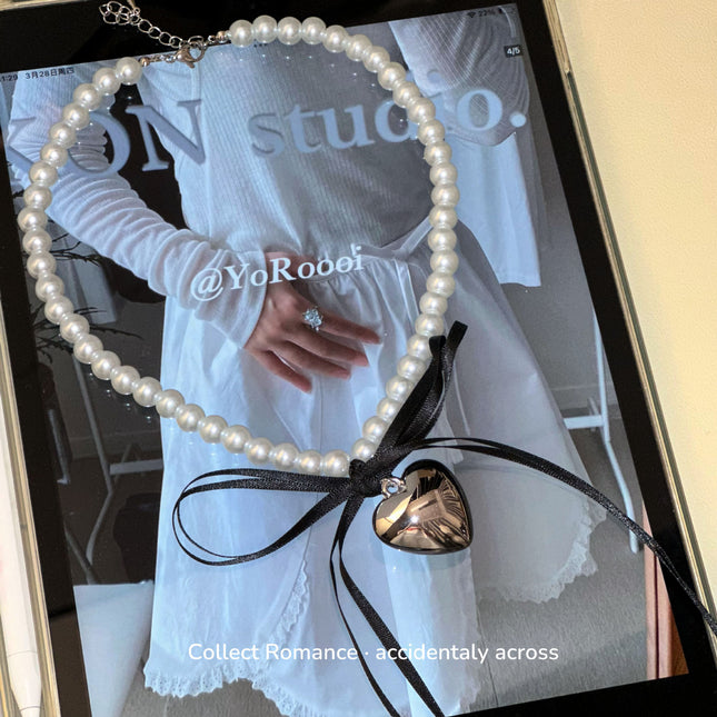 Heart Bowknot Pearl Necklaces - FASHION SHEGOODS LLC