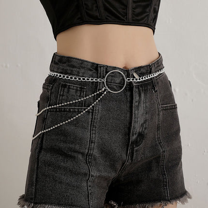 Hip Hop Punk Jewelry Retro Double Layer Metal Trouser Chain Waist Chain