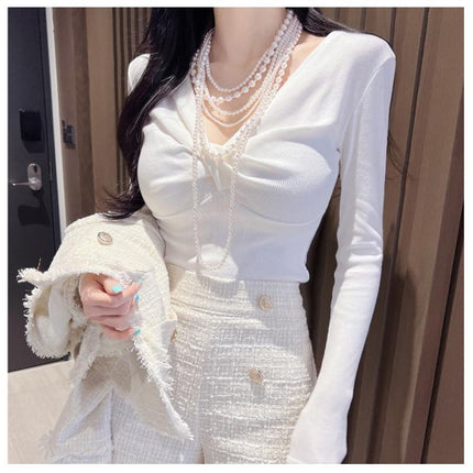 Long Beaded Layer Pearl Necklace - FASHION SHEGOODS LLC