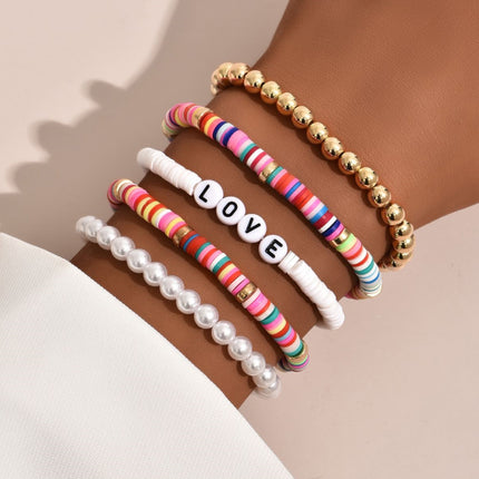 Bohemian Colorful Elastic Beaded Bracelet for Women