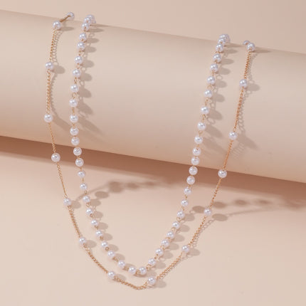 Pearl Pendant Multi-layer Necklace