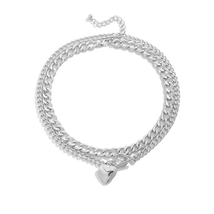 Heart Layered Necklace for Women - FASHION SHEGOODS LLC