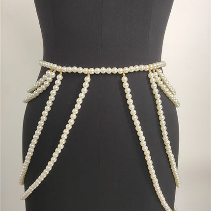 Multi-Layer Pearl Belt New Bead Skirt Chain